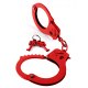 Manette in Metallo Rosse con Doppia Chiave Pipedream Designer Metal Cuffs Red