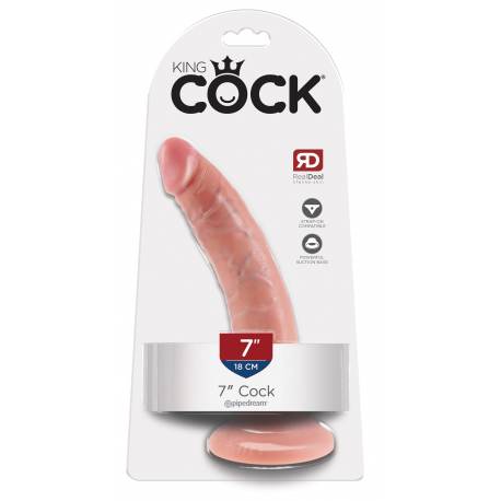 7" King Cock Dildo Realistico Anale o Vaginale Fallo con Ventosa Pipedream