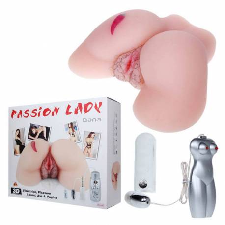 Passion Lady Dana Vagina Riscaldabile in Silicone con Vibrazione, Masturbatore Maschile